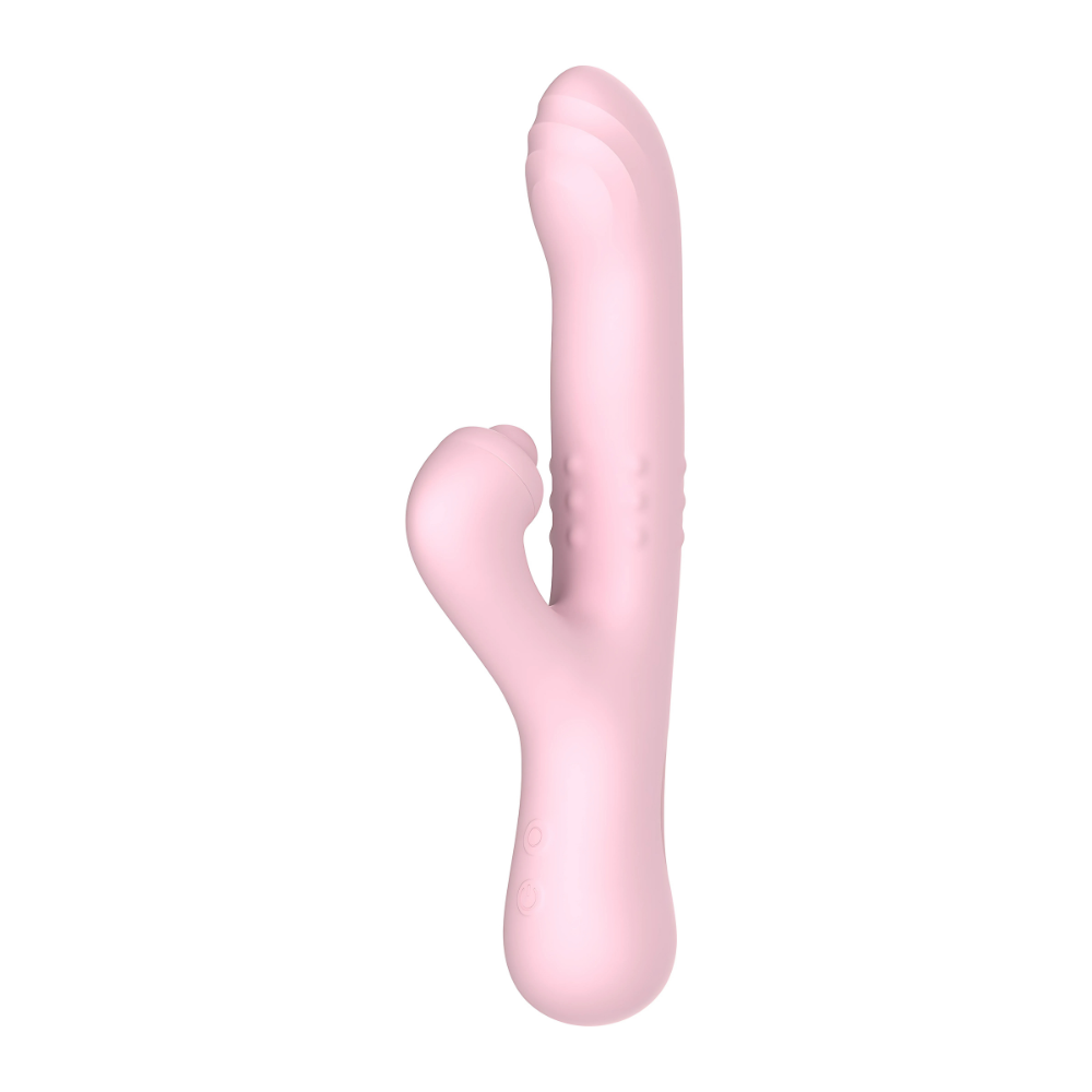 Vibratore rabbit Melody con funzione ditalino all'interno della vagina e stimolatore clitorideo effetto tapping