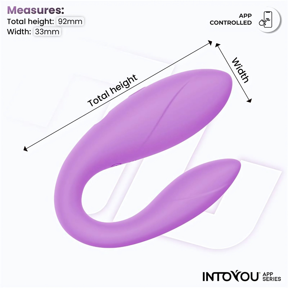 Misure del vibratore coppia controllabile da app IntoYou: lunghezza e dimensioni dettagliate