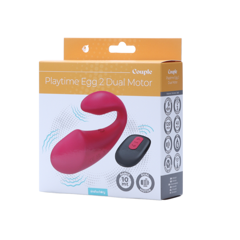 Ovetto vibrante doppio con stimolatore clitorideo - Playtime Egg - immagine 5