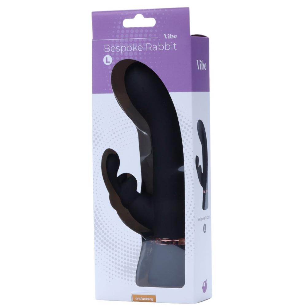 Vibratore rabbit basic – Disponibile in 3 misure (S, M e L) – Nero - immagine 6