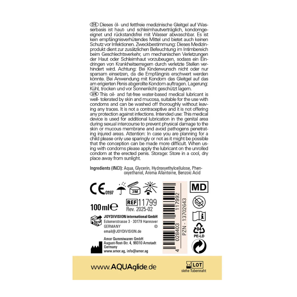 Gel lubrificante commestibile AquaGlide - Vaniglia - immagine 3
