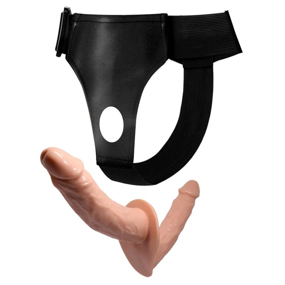 Strap on doppio con harness regolabile - immagine 3