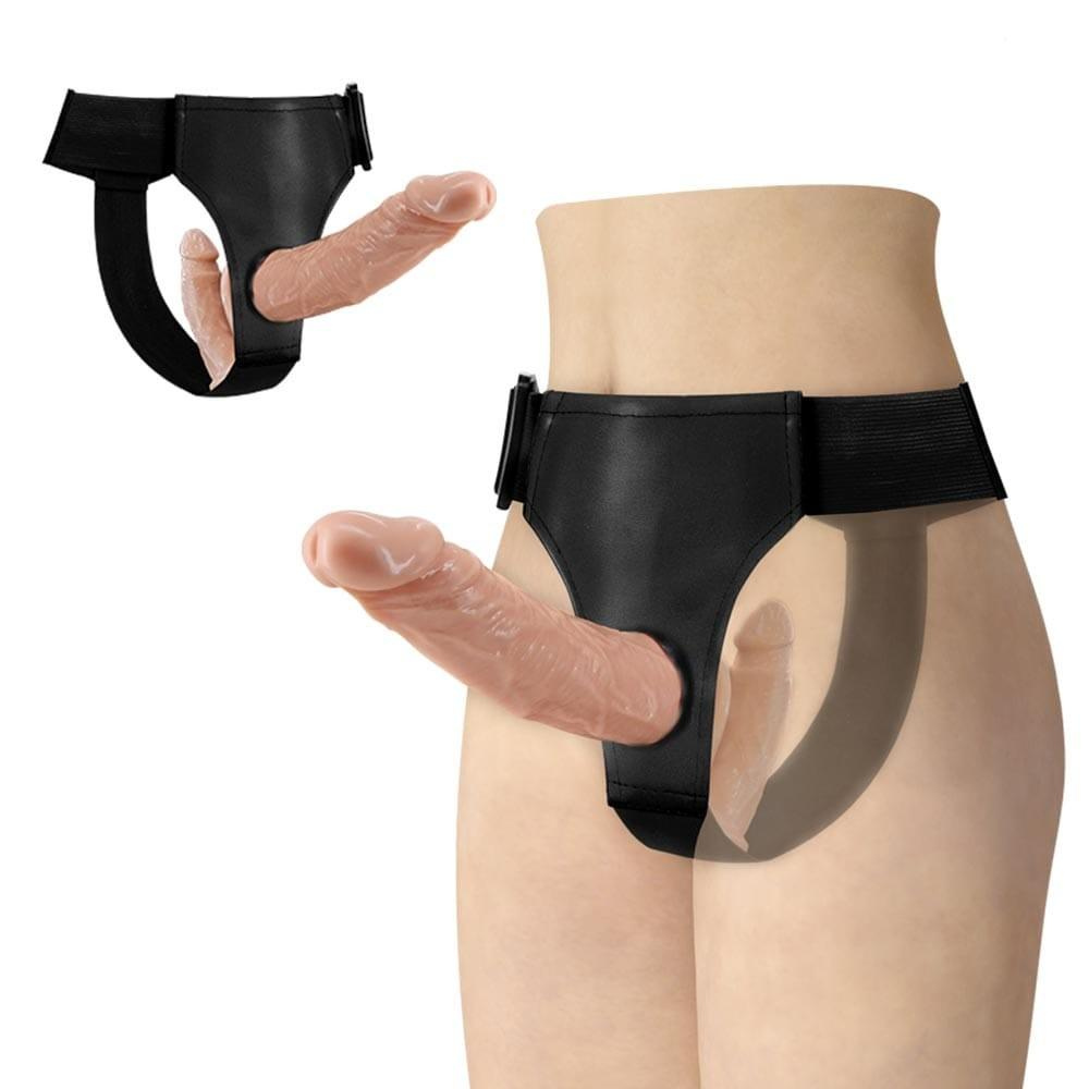 Strap on doppio con harness regolabile - immagine 6