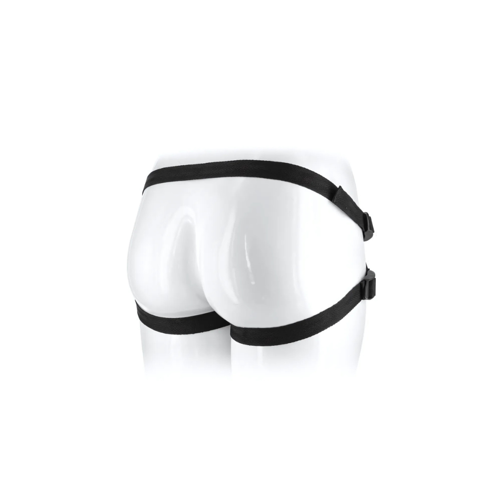 Harness dello strap on completamente regolabile vista da dietro