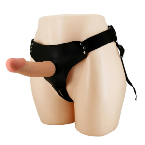 Strap on cavo realistico con imbracatura regolabile indossato su manichino