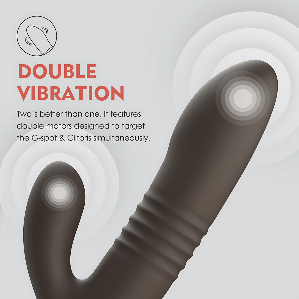 Vibratore rabbit con doppio motore per stimolazione di punto G e clitoride: Hailey di Sinsfactory Selection