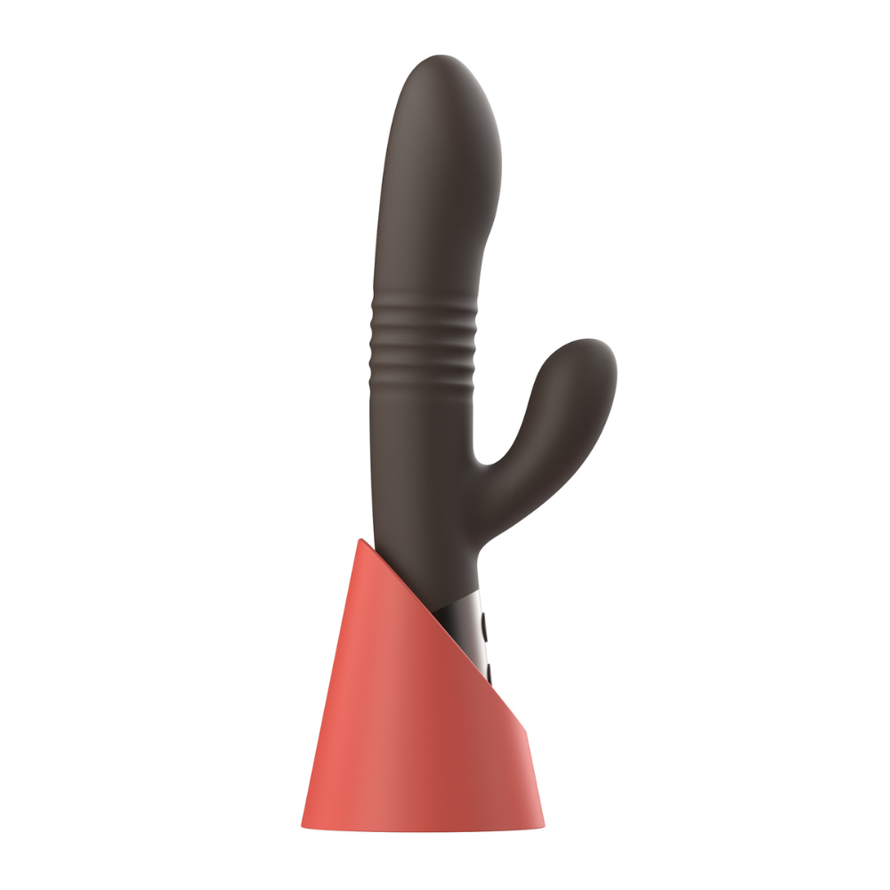 Lato del vibratore rabbit Hailey su supporto di ricarica magnetico