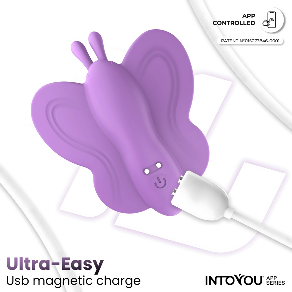 Vibratore indossabile Wingy con ricarica USB magnetica, comoda e veloce