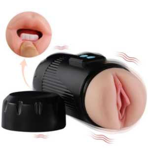 Masturbatore doppio con bocca e vagina - Vibrante - Kay Cup