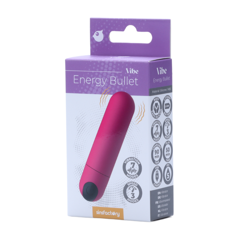 Mini vibratore ricaricabile - Energy Bullet - Rosa - immagine 6