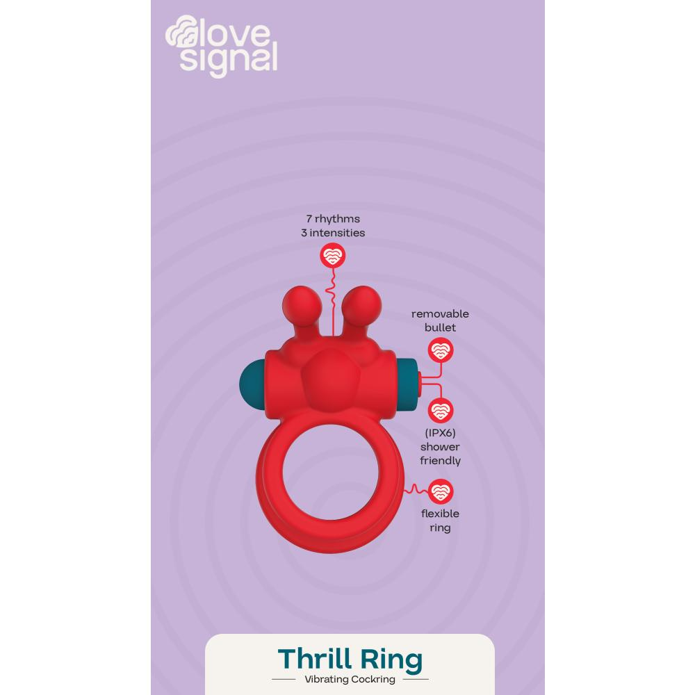 Anello vibrante ricaricabile Love Signal Thrill Ring - immagine 8
