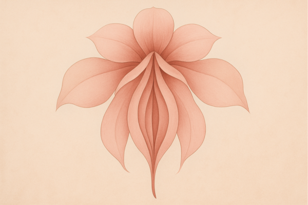 Fiore di orchidea che richiama la forma a tenda tra i tipi di vagina