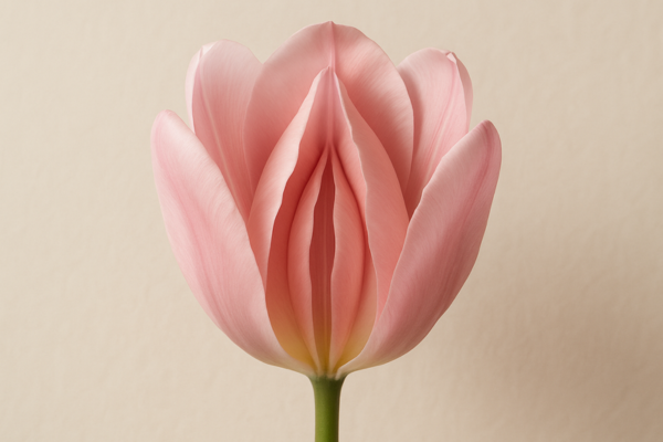Tulipano rosa che rappresenta la forma a tulipano tra i diversi tipi di vagina